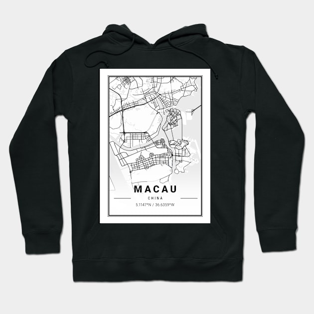 Macau Light City Map Hoodie by tienstencil